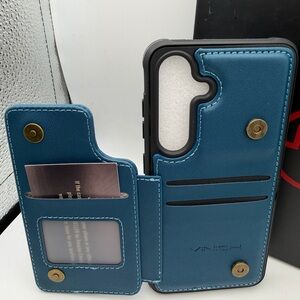 Blue Wallet Phone Case Samsung Galaxy S25. NEW